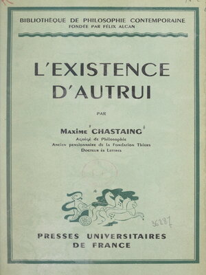 cover image of L'existence d'autrui